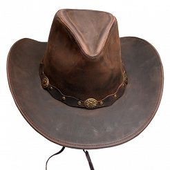 kapelusz skórzany brązowy